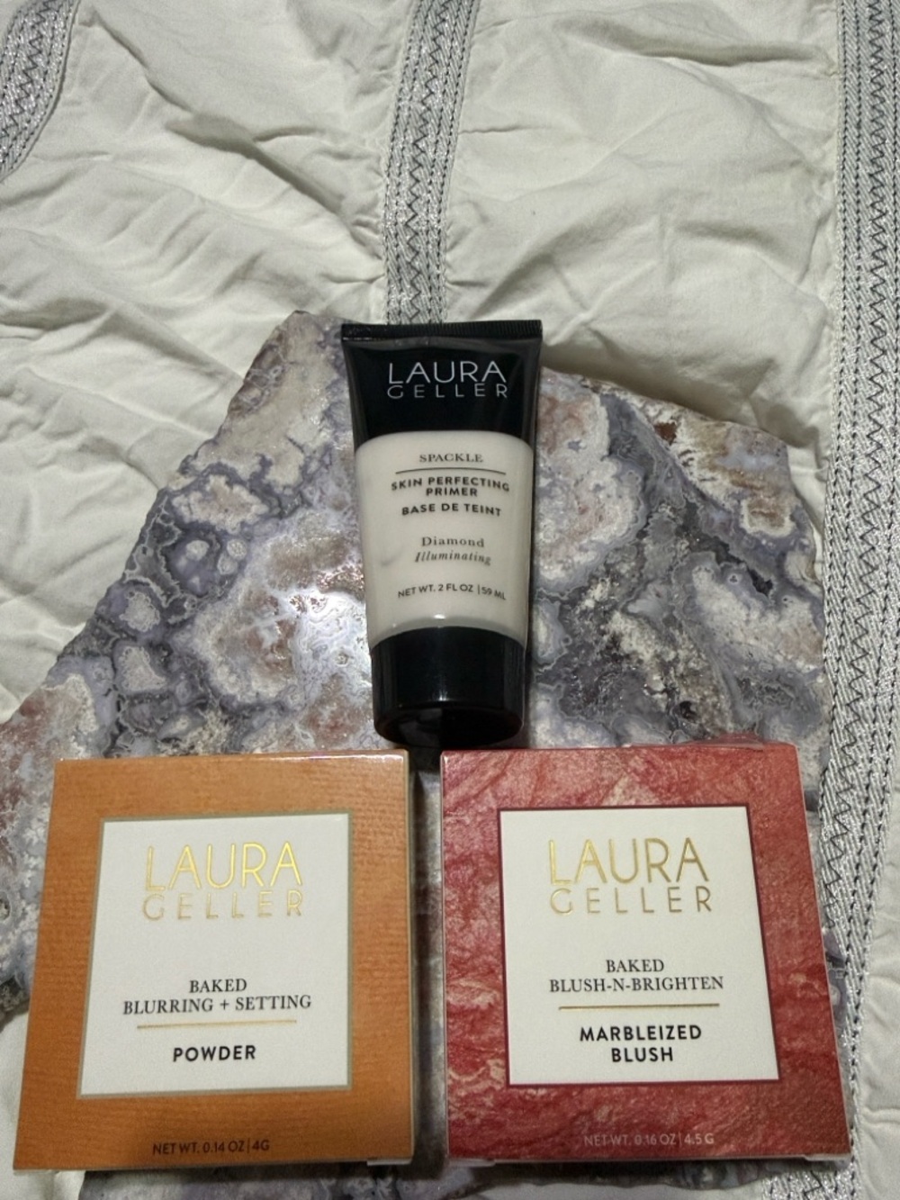 Laura Geller Bundle - Blurring/Setting Powder, Marbleized Baked Blush & Primer